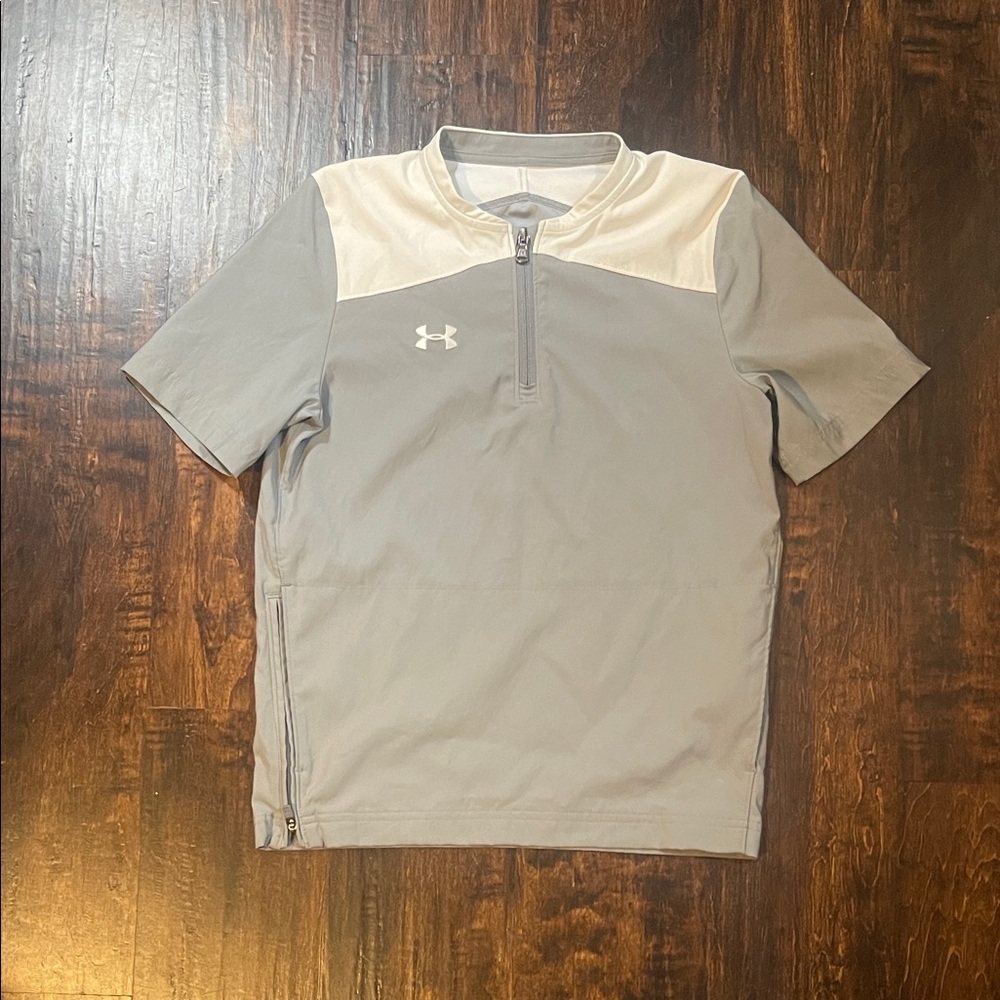 Under Armour Youth Gray and White Pullover